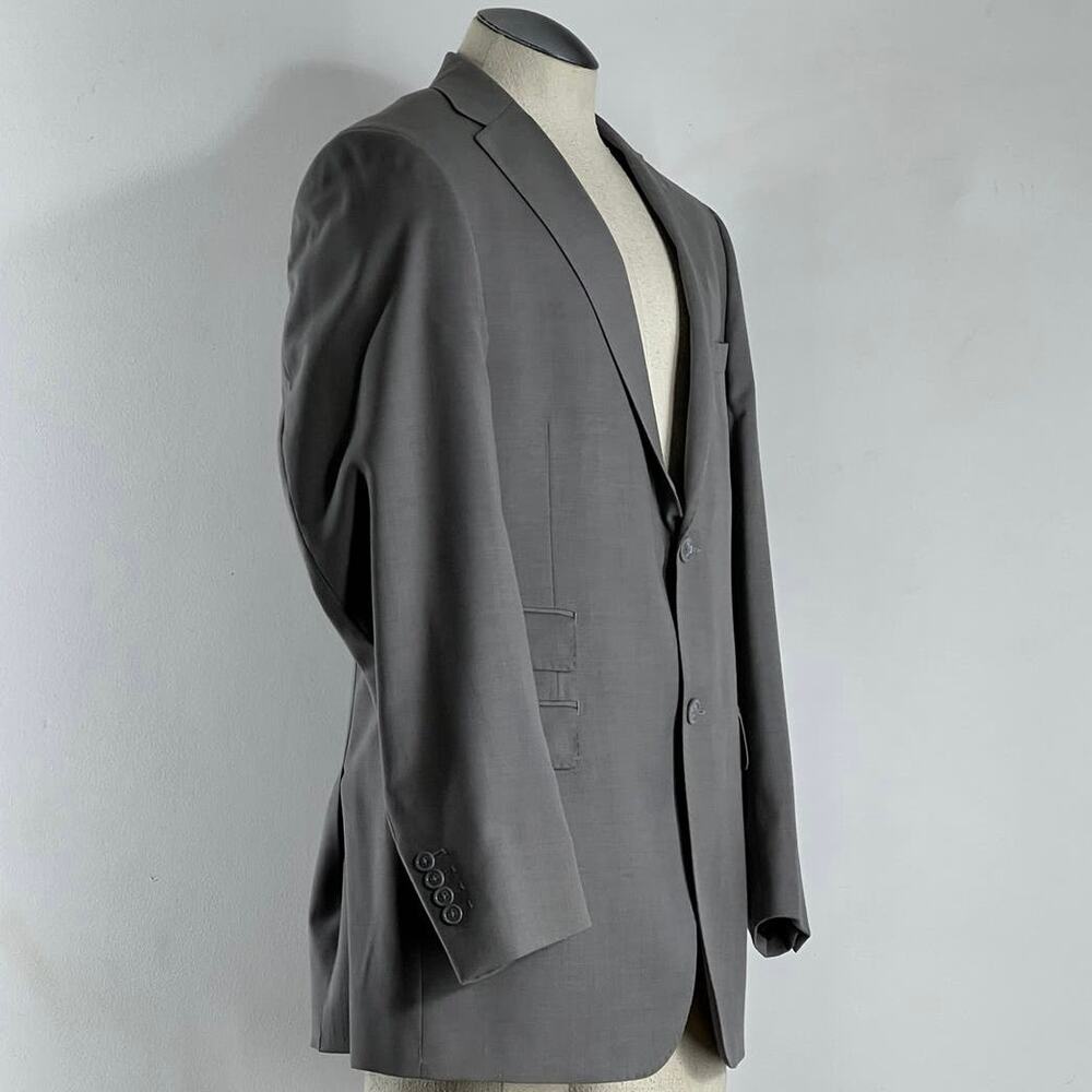 Gino Valentino Men's Made In Italy Blazer Zegna 150S Gray Wool Silk Jacket Sz 42